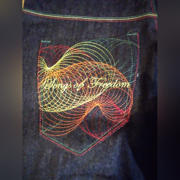 Songs Of Freedom Limited Edition Designer Demin Jeans Men's 34 Blue - Picture 8 of 14